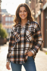 Jacket with geometric Scottish print pocket *