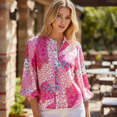 Chemise oversize boutonnée à col en V *