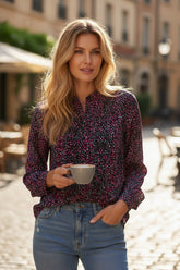 Chemise décontractée boutonnée imprimée à pois *