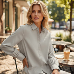 Camisa suelta de la manga del balón *