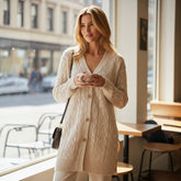 Parchment - long openwork cardigan with buttons on the front