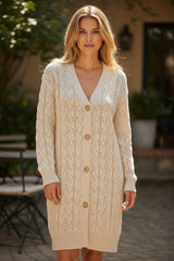Parchment - long openwork cardigan with buttons on the front