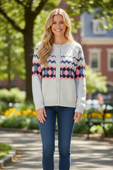 Cardigan Géométrique Boutonné