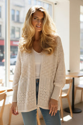 Cardigan Léger à Motifs et Manches Dolman