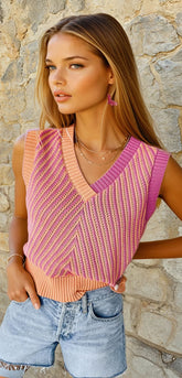 Chevron knitting tank top *