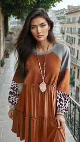 Brown dress with long sleeves *