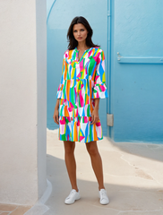 Robe verte à imprimé abstrait *