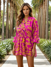 Short fluid dress with tightening cord *