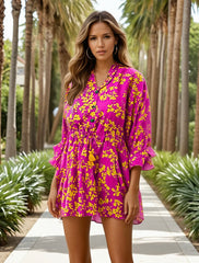 Short fluid dress with tightening cord *