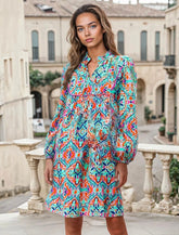 Straight Spring Dress with Abstract Print *