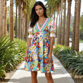 Bohemian dress with crochet patchwork *