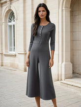 Gray buttoned combination with long sleeves *