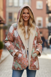 Veste à Motif Cachemire Doublée Sherpa