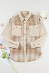 Parchment Houndstooth Corduroy Flap Pocket Jacket