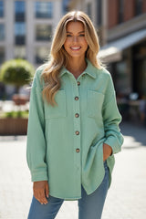 Chaqueta de terciopelo académico de Côte con botones con bolsillo de descarga verde