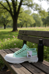 Baskets basses unisexes – Verte