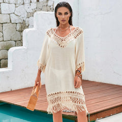 🌴 ESCAPE SUAVE – El vestido bohemio con delicados acabados en crochet