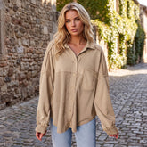 Veste beige ample en patchwork texturé à délavage minéral