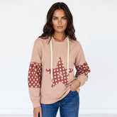 Sudadera con capucha con cordón de apriete y delicados mosaicos florales