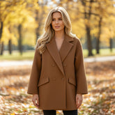 Veste à double boutonnage couleur camel