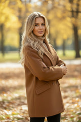 Veste à double boutonnage couleur camel