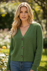 Gilet Vert Boutonné "Douceur Élégante"