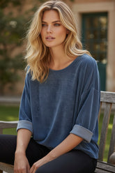 ✨ Haut douceur oversize Bleu délavé