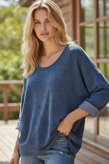 ✨ Haut douceur oversize Bleu délavé