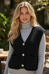 Gilet sans manches en maille épaisse