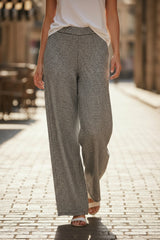 Pantalon large à motif carreaux