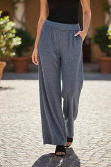 Pantalon large à motif carreaux