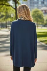 Tunique oversize en maille douce Bleu marine