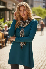 Tunique oversize en maille douce Bleu saphir