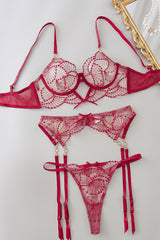 💖 Envío de pasión: conjunto de lencería de encaje rojo 💖