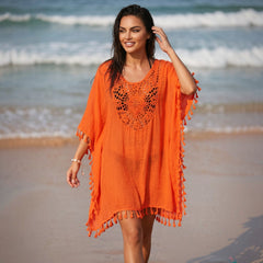 La robe plage bohème orange qui illumine chaque silhouette