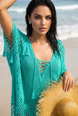 ✨ OCEAN DREAM – La robe crochet verte qui sublime vos instants d’évasion