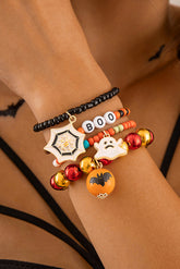 Orange 4pcs Set of bracelet of Halloween ghost spider pearls
