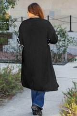 Cardigan noir à fleurs brodées à épaules tombantes ouvert sur le devant-A WOMAN WE LOVE