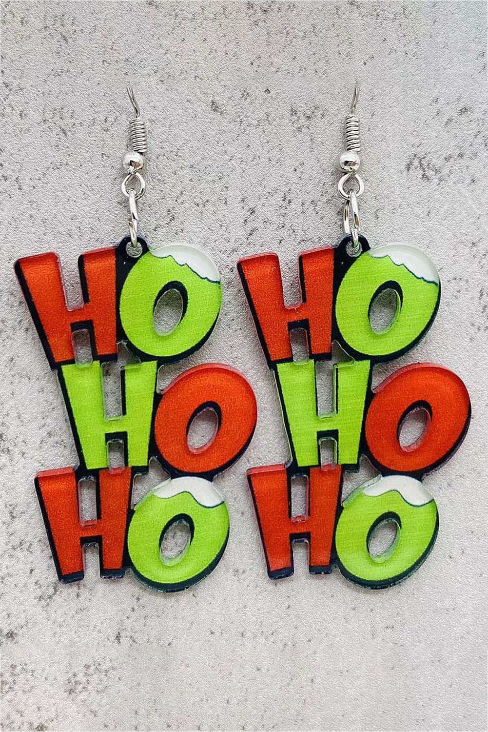 Boucles d'oreilles de Noël pendantes vertes HO HO HO-A WOMAN WE LOVE