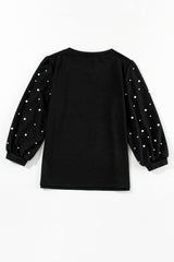 Round neck t-shirt 3/4 Black Pearl Decor