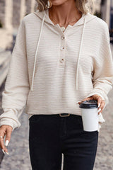 Henley hooded sweatshirt