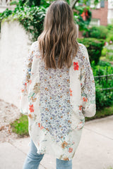 Chemise ample boutonnée à manches évêque florales Boho violettes *-A WOMAN WE LOVE