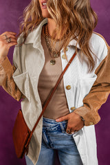 Multi-colored corduroy loose-fitting jacket