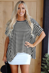 Haut oversize à col ras du cou *