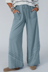 Large high waist pants with lace and twilight lace patches