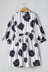 Gran lado de color rojo rojo floral de tamaño mini 3/4*