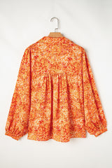 Blouse babydoll orange à col -A WOMAN WE LOVE
