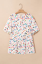 Chemisier grande taille à pois colorés *