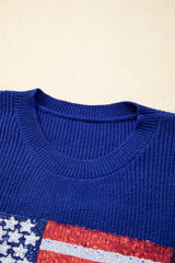Bleui sparkling American flag knitted