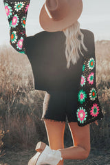 Black loose pull with bell sleeves *